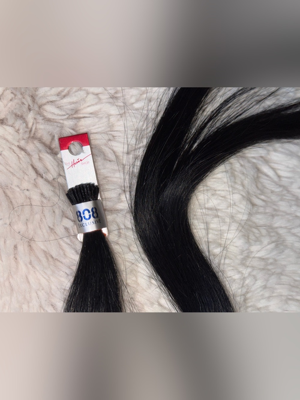 The Hair Shop Exclusive I-Tip Human Hair Extensions Straight 18 inch Black